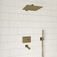 Душевая система WasserKRAFT Aisch A5558.180.198.285.194.286.174 Thermo, термостатическая, PVD золото матовое