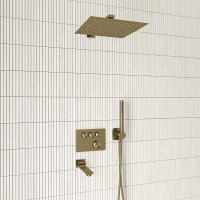 Душевая система WasserKRAFT Aisch A5558.180.198.285.194.286.174 Thermo, термостатическая, PVD золото матовое