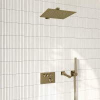 Душевая система WasserKRAFT Aisch A5558.180.198.285.194.286.174 Thermo, термостатическая, PVD золото матовое