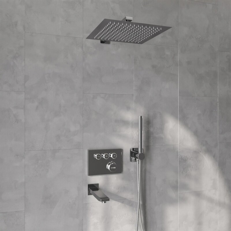 Душевая система WasserKRAFT Dinkel A5858.090.118.271.010.137.091 Thermo, термостатическая, хром