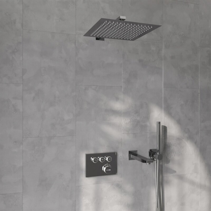 Душевая система WasserKRAFT Dinkel A5858.090.118.271.010.137.091 Thermo, термостатическая, хром
