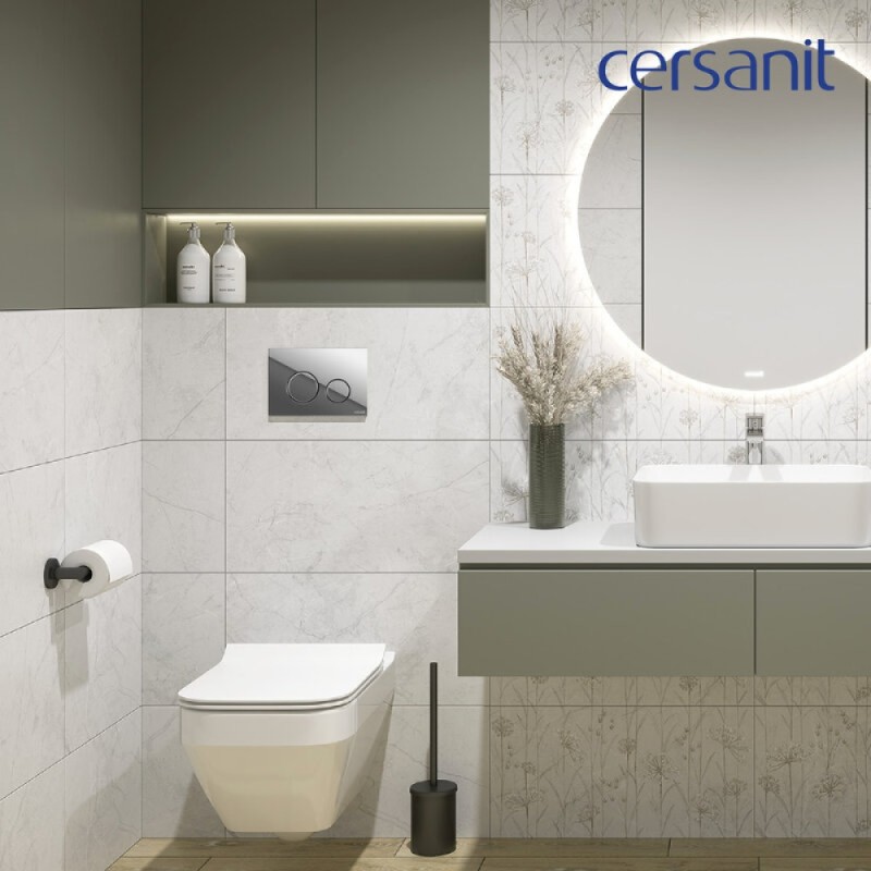 Унитаз подвесной Cersanit Crea Square Clean On DPL EO slim A63115, безободковый, крышка-сиденье микролифт, цвет белый