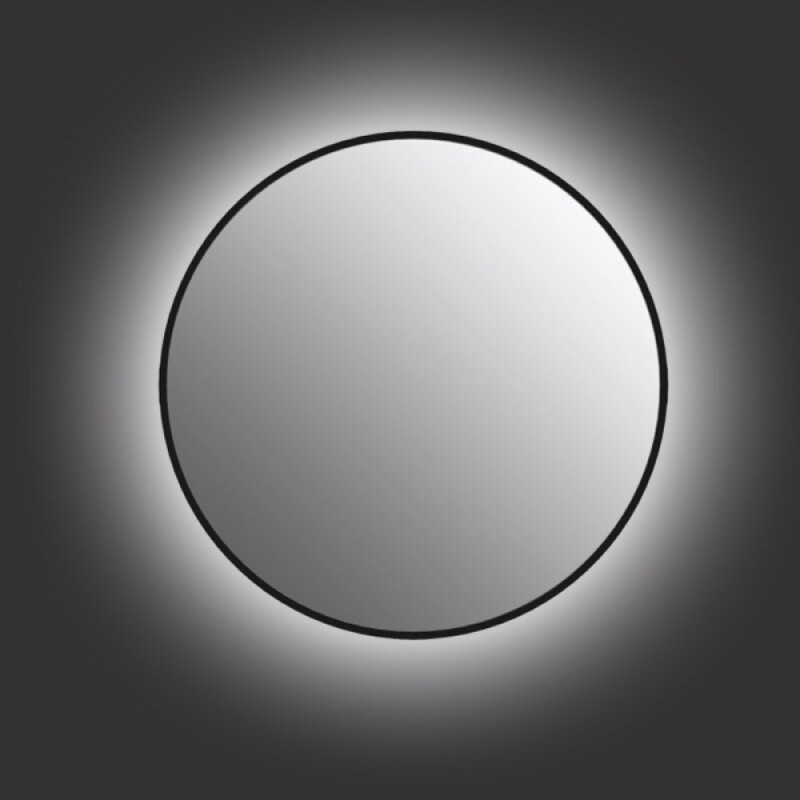 Зеркало Cersanit Eclipse smart 90x90 с подсветкой круглое в черной рамке, A64148