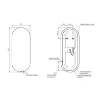 Зеркало Cersanit Eclipse smart 50x122 с подсветкой овальное, A64150