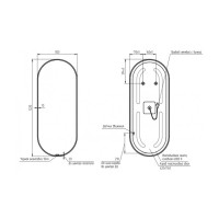 Зеркало Cersanit Eclipse smart 50x122 с подсветкой овальное в черной рамке, A64151