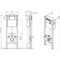 Инсталляция Cersanit Vector A64183 40+ Corner для подвесного унитаза, клавиша хром