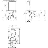 Напольный унитаз-компакт Cersanit Flavis A64288 031 3/6 DPL EO, сиденье микролифт, Slim, белый