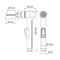 Гигиенический душ WasseKRAFT Tauber 6400, A6451.275.100.092, со смесителем, никель