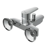 Смеситель для ванны и душа Cersanit Vero A64510, VERO + CARI, с душевым гарнитуром, хром