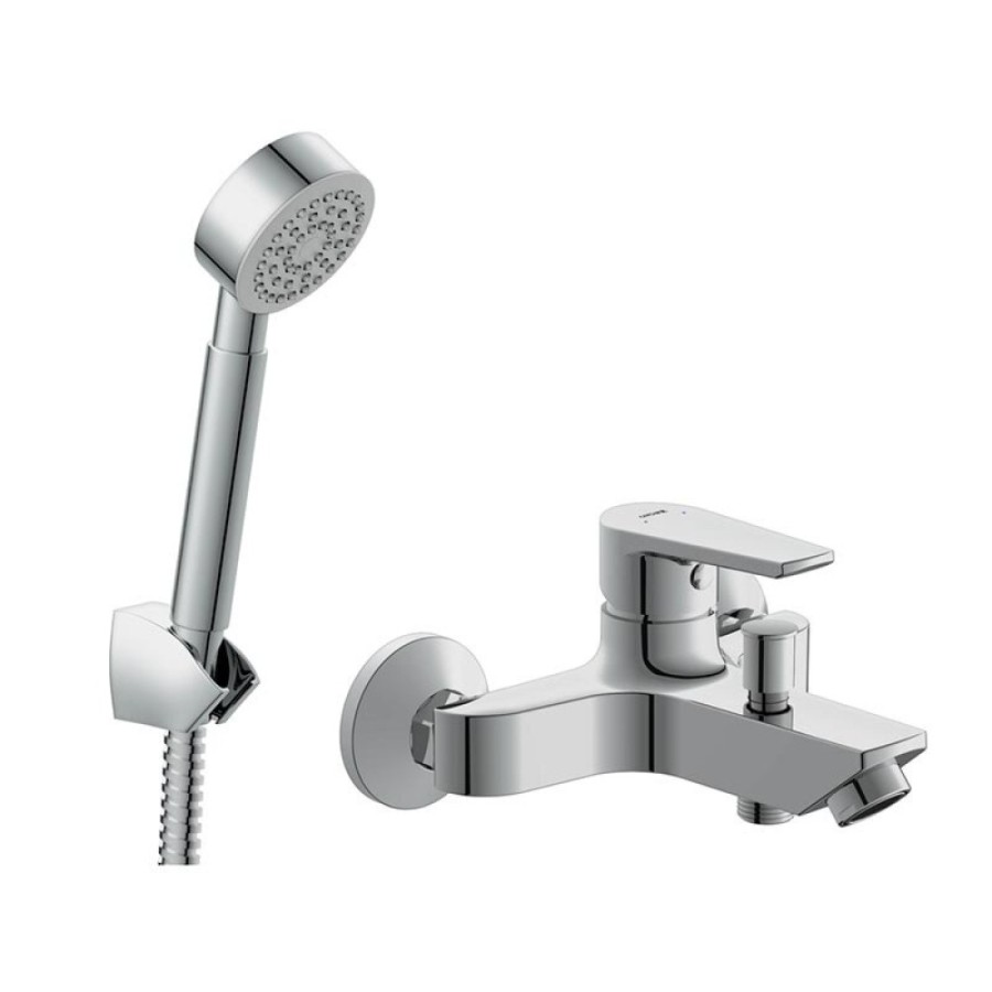 Смеситель для ванны и душа Cersanit Vero A64510, VERO + CARI, с душевым гарнитуром, хром