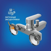 Смеситель для ванны и душа Cersanit Vero A64510, VERO + CARI, с душевым гарнитуром, хром
