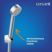 Смеситель для ванны и душа Cersanit Vero A64510, VERO + CARI, с душевым гарнитуром, хром