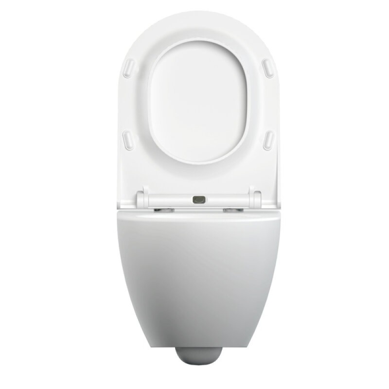 Унитаз подвесной Cersanit Street Fusion Clean On DPL EO slim A64516, безободковый, сиденье микролифт, белый