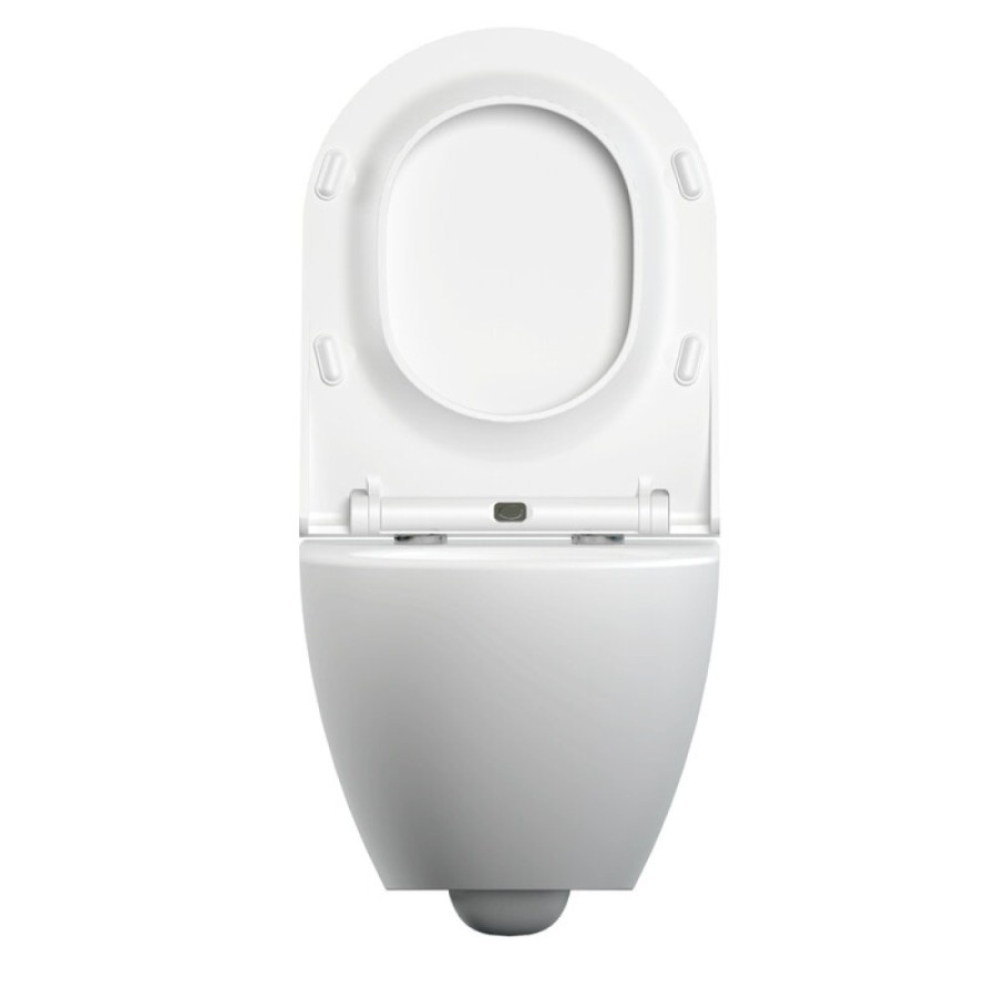 Унитаз подвесной Cersanit Street Fusion Clean On DPL EO slim A64516, безободковый, сиденье микролифт, белый