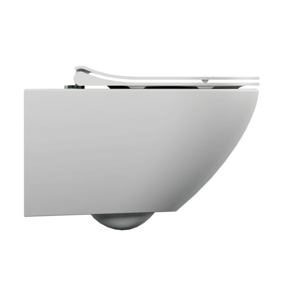 Унитаз подвесной Cersanit Street Fusion Clean On DPL EO slim A64516, безободковый, сиденье микролифт, белый