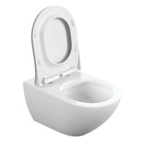 Унитаз подвесной Cersanit Street Fusion Clean On DPL EO slim A64516, безободковый, сиденье микролифт, белый