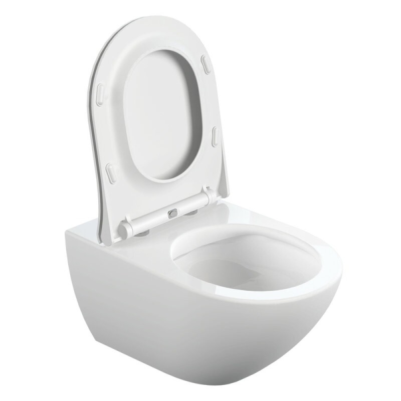 Унитаз подвесной Cersanit Street Fusion Clean On DPL EO slim A64516, безободковый, сиденье микролифт, белый