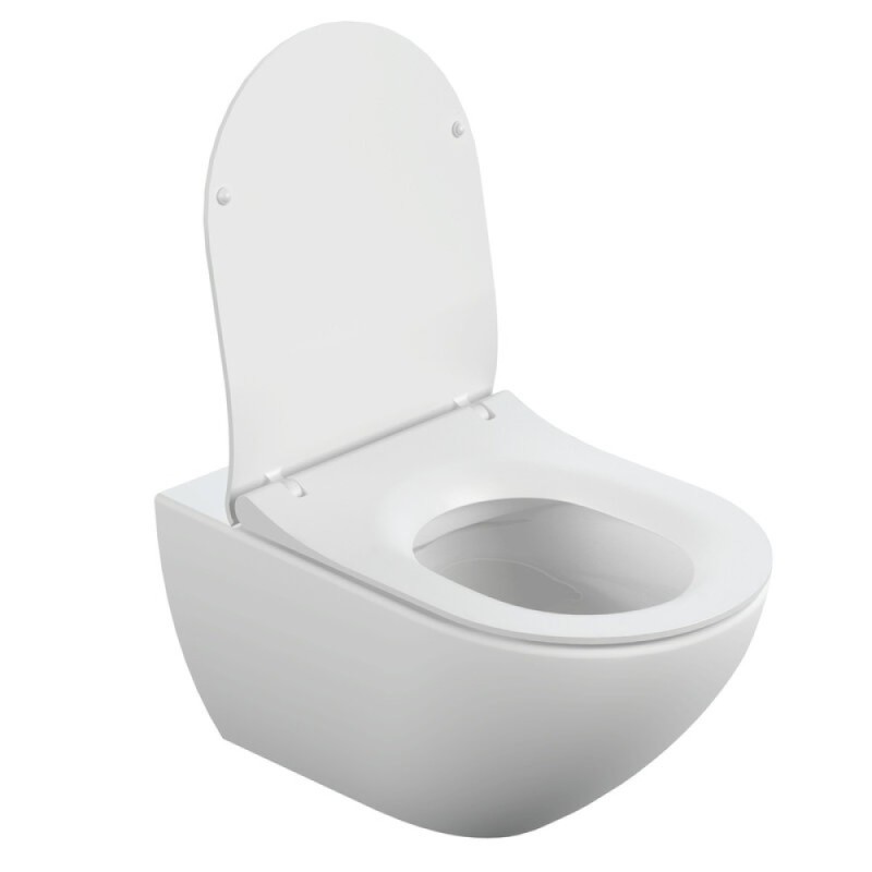Унитаз подвесной Cersanit Street Fusion Clean On DPL EO slim A64516, безободковый, сиденье микролифт, белый