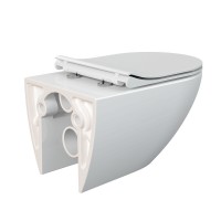 Унитаз подвесной Cersanit Street Fusion Clean On DPL EO slim A64516, безободковый, сиденье микролифт, белый