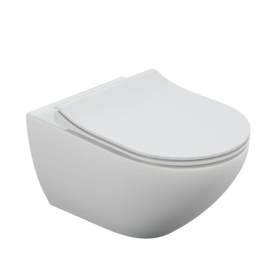 Унитаз подвесной Cersanit Street Fusion Vortex DPL EO slim A64517, безободковый, крышка-сиденье микролифт, белый