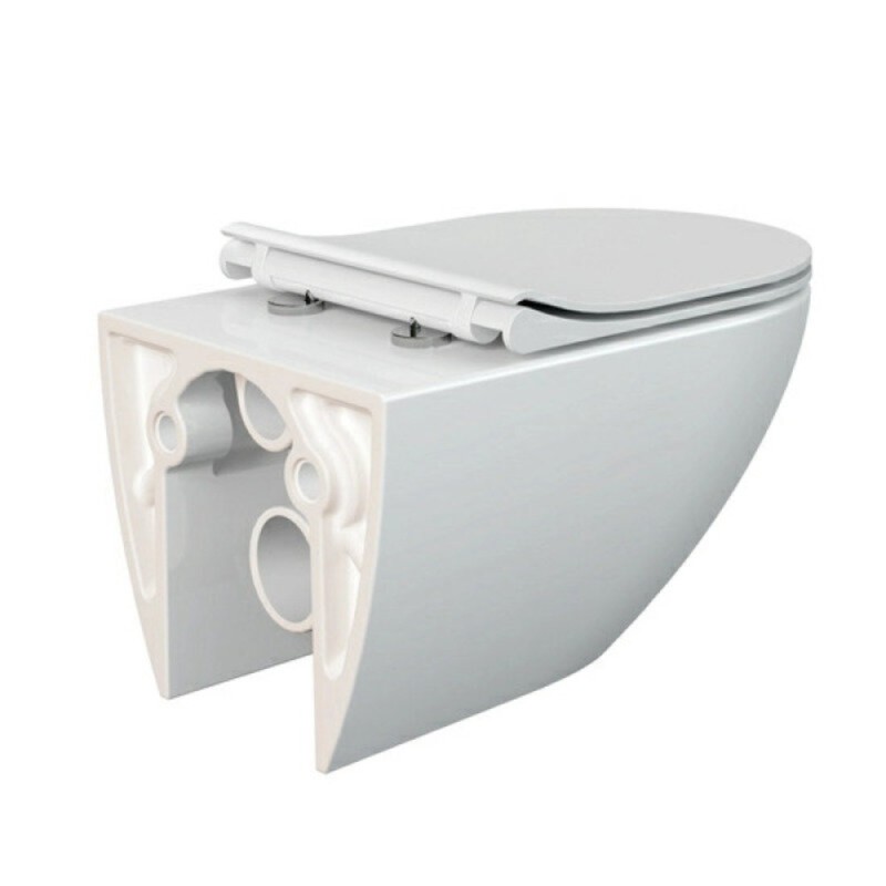 Унитаз подвесной Cersanit Street Fusion Vortex DPL EO slim A64517, безободковый, крышка-сиденье микролифт, белый