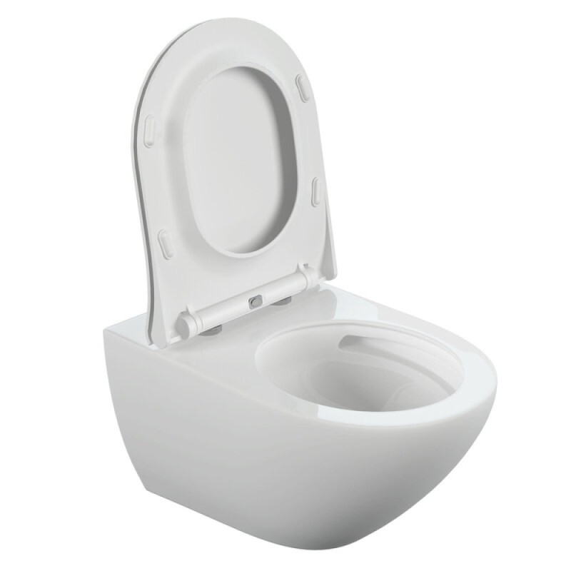 Унитаз подвесной Cersanit Street Fusion Vortex DPL EO slim A64517, безободковый, крышка-сиденье микролифт, белый