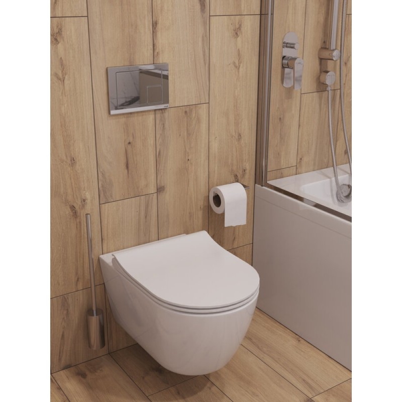 Унитаз подвесной Cersanit Nature oval Clean On DPL EO slim A64518, безободковый, крышка-сиденье микролифт, цвет белый