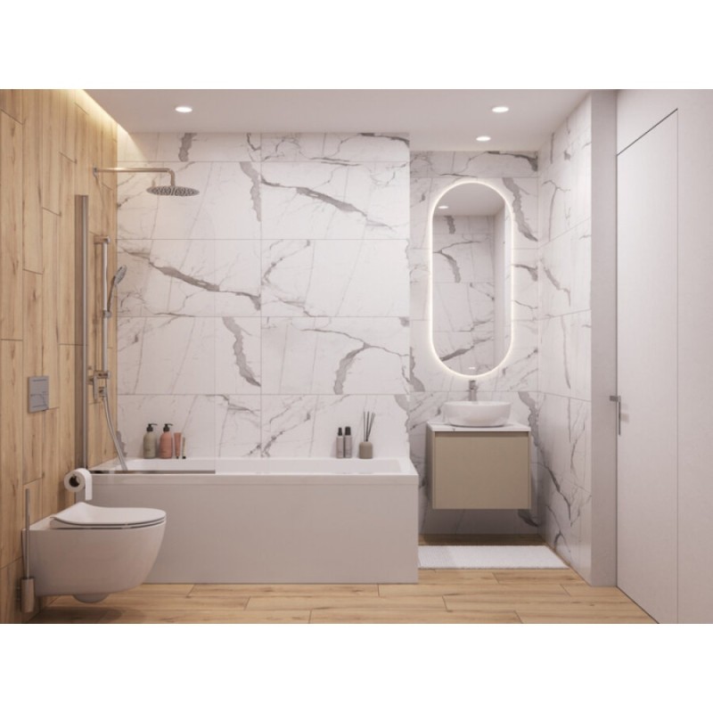 Унитаз подвесной Cersanit Nature oval Clean On DPL EO slim A64518, безободковый, крышка-сиденье микролифт, цвет белый