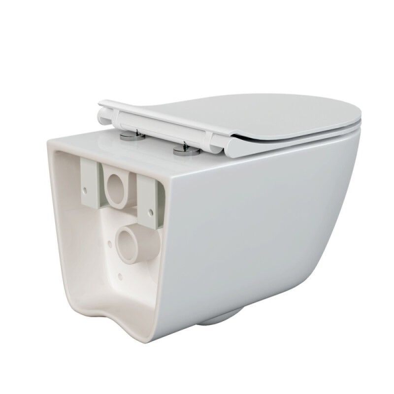 Унитаз подвесной Cersanit Nature oval Clean On DPL EO slim A64518, безободковый, крышка-сиденье микролифт, цвет белый