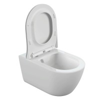 Унитаз подвесной Cersanit Nature oval Clean On DPL EO slim A64518, безободковый, крышка-сиденье микролифт, цвет белый