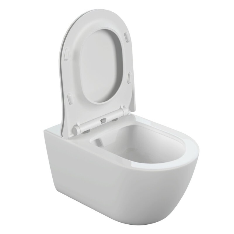 Унитаз подвесной Cersanit Nature oval Clean On DPL EO slim A64518, безободковый, крышка-сиденье микролифт, цвет белый