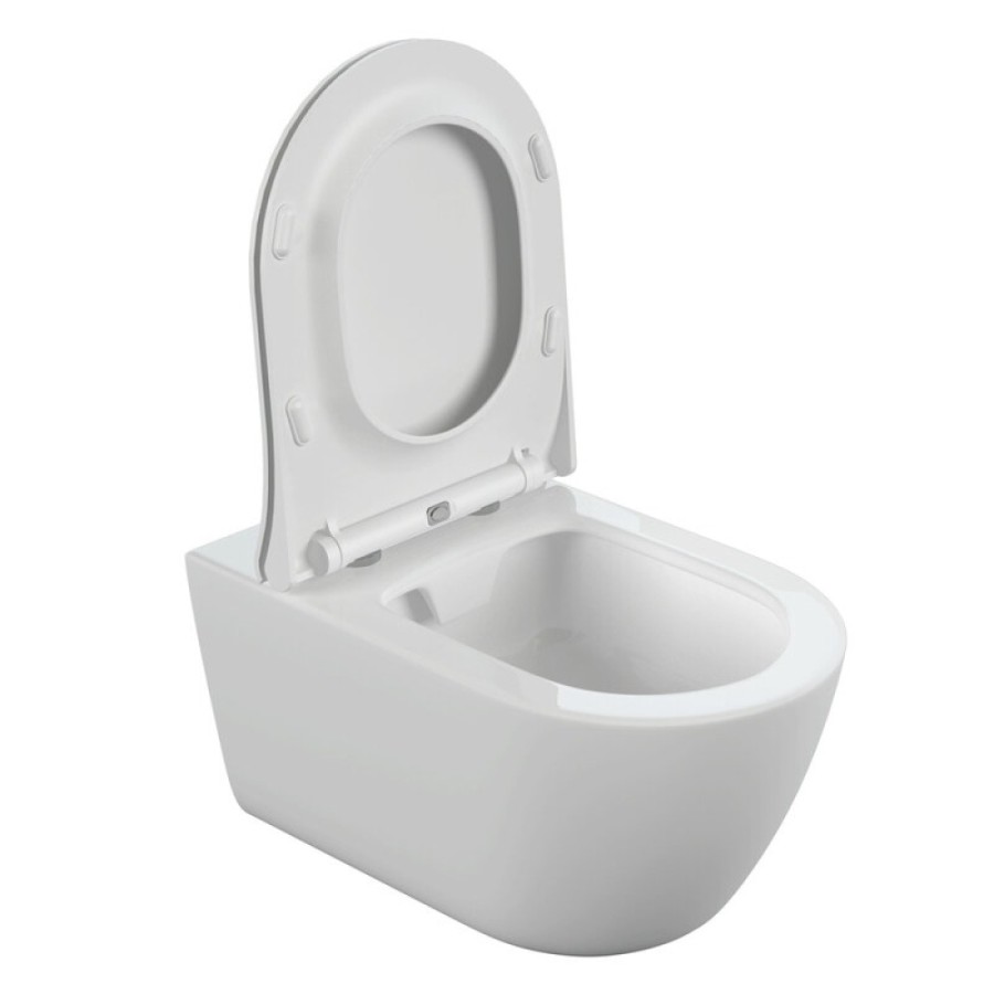 Унитаз подвесной Cersanit Nature oval Clean On DPL EO slim A64518, безободковый, крышка-сиденье микролифт, цвет белый