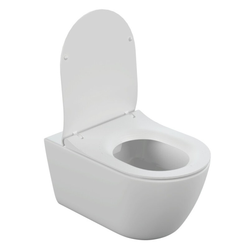 Унитаз подвесной Cersanit Nature oval Clean On DPL EO slim A64518, безободковый, крышка-сиденье микролифт, цвет белый