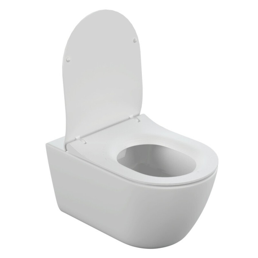 Унитаз подвесной Cersanit Nature oval Clean On DPL EO slim A64518, безободковый, крышка-сиденье микролифт, цвет белый
