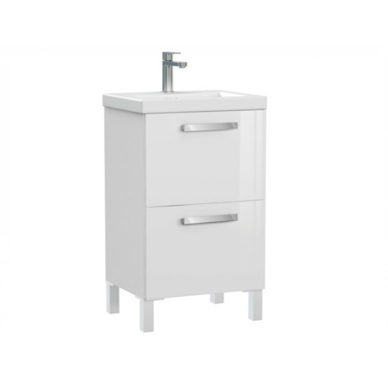 Тумба с раковиной Cersanit Melar, A64761, 50 см, и смесителем Cersanit Elio, белая