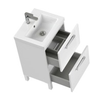 Тумба с раковиной Cersanit Melar, A64761, 50 см, и смесителем Cersanit Elio, белая