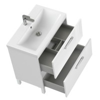 Тумба с раковиной Cersanit Melar, A64763, 80 см и смесителем Cersanit Elio, белая