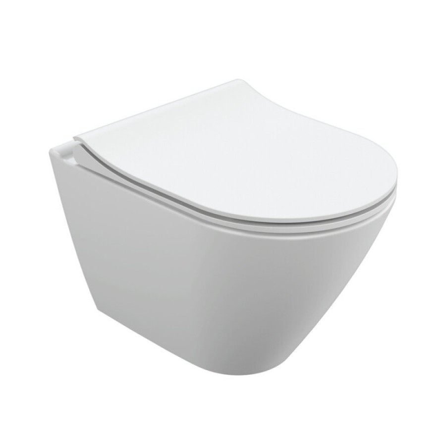Подвесной унитаз Cersanit city smart Clean On DPL EO slim LP, A64822, безободковый, крышка-сиденье микролифт, цвет белый