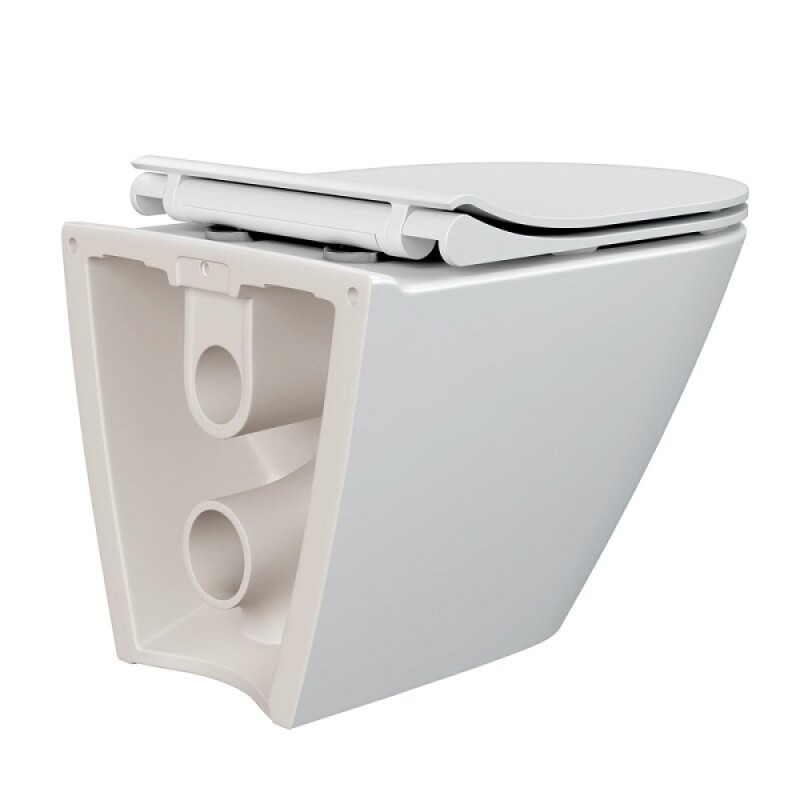 Подвесной унитаз Cersanit city smart Clean On DPL EO slim LP, A64822, безободковый, крышка-сиденье микролифт, цвет белый