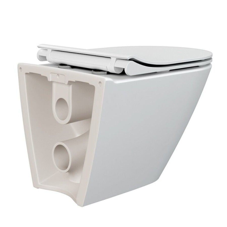 Подвесной унитаз Cersanit city smart Clean On DPL EO slim LP, A64822, безободковый, крышка-сиденье микролифт, цвет белый