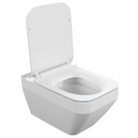Унитаз подвесной Cersanit crea square Clean On DPL EO slim LP, A64823, безободковый, крышка-сиденье микролифт, цвет белый