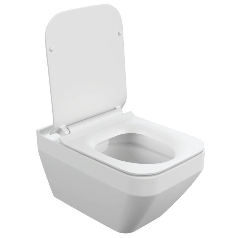 Унитаз подвесной Cersanit crea square Clean On DPL EO slim LP, A64823, безободковый, крышка-сиденье микролифт, цвет белый