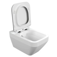 Унитаз подвесной Cersanit crea square Clean On DPL EO slim LP, A64823, безободковый, крышка-сиденье микролифт, цвет белый