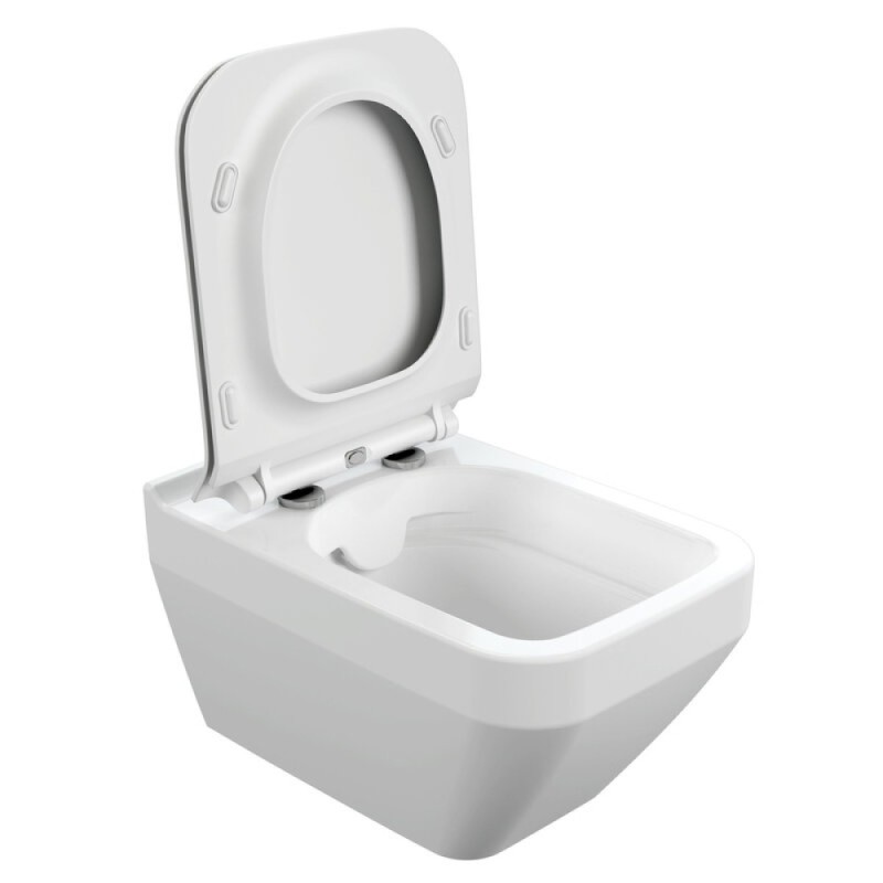 Унитаз подвесной Cersanit crea square Clean On DPL EO slim LP, A64823, безободковый, крышка-сиденье микролифт, цвет белый