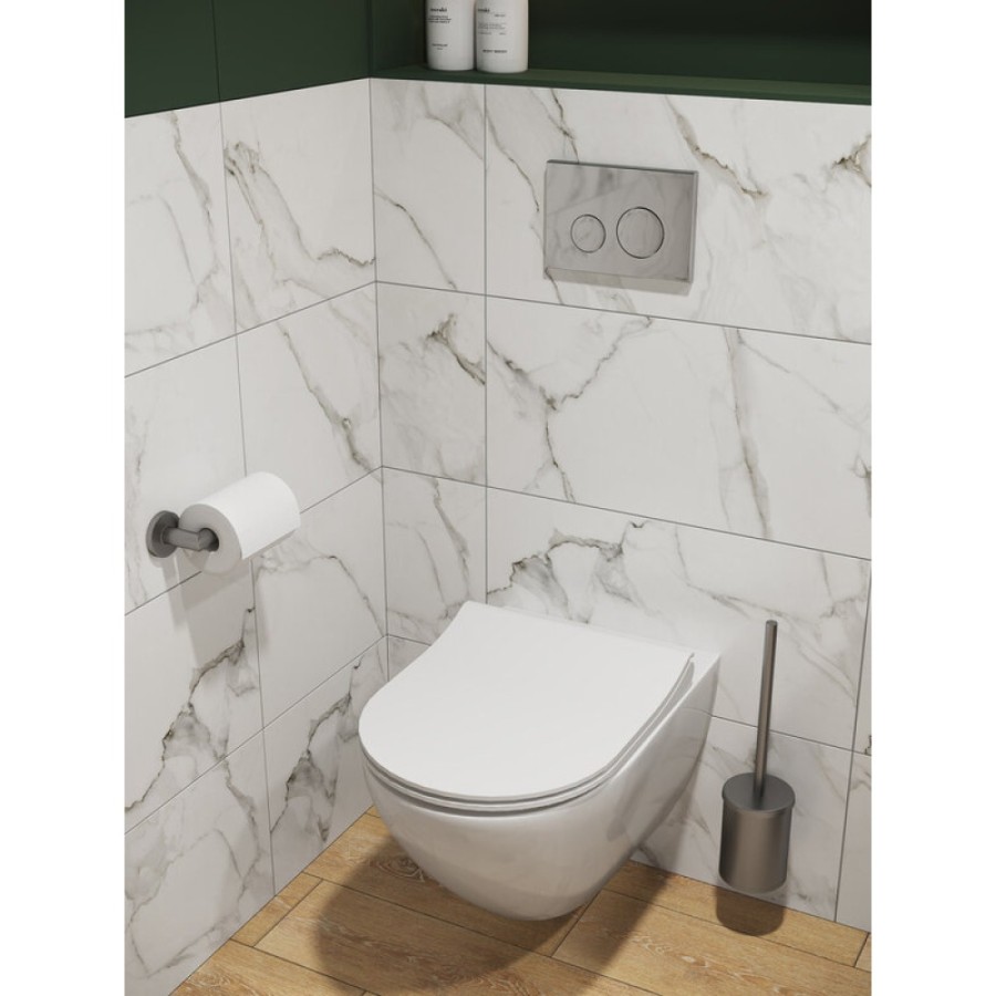 Подвесной унитаз Cersanit Brasko Smart Clean On DPL EO slim LP, A64824, безободковый, крышка-сиденье микролифт, цвет белый