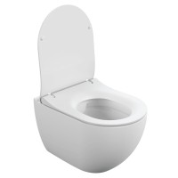 Подвесной унитаз Cersanit Brasko Smart Clean On DPL EO slim LP, A64824, безободковый, крышка-сиденье микролифт, цвет белый
