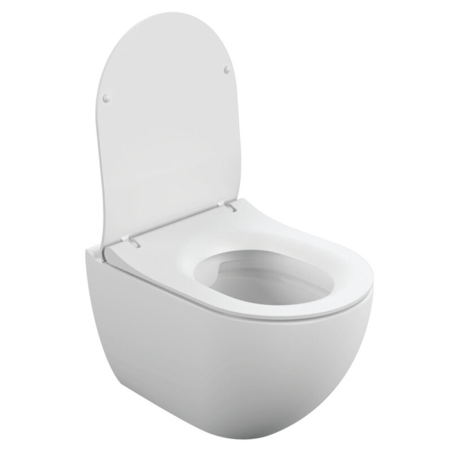 Подвесной унитаз Cersanit Brasko Smart Clean On DPL EO slim LP, A64824, безободковый, крышка-сиденье микролифт, цвет белый