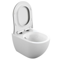 Подвесной унитаз Cersanit Brasko Smart Clean On DPL EO slim LP, A64824, безободковый, крышка-сиденье микролифт, цвет белый