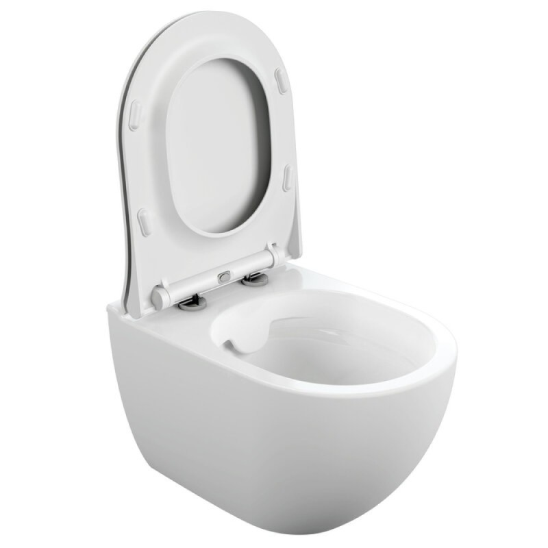 Подвесной унитаз Cersanit Brasko Smart Clean On DPL EO slim LP, A64824, безободковый, крышка-сиденье микролифт, цвет белый