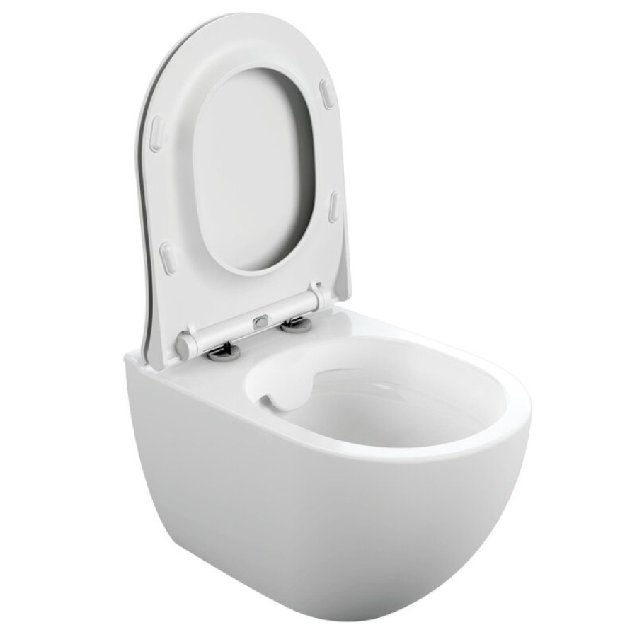Подвесной унитаз Cersanit Brasko Smart Clean On DPL EO slim LP, A64824, безободковый, крышка-сиденье микролифт, цвет белый